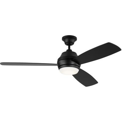 Generation Lighting Fans - Ikon 52" Indoor/Outdoor LED Ceiling Fan - Midnight Black - 3IKDR52MBKD