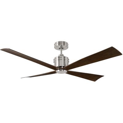 Generation Lighting Fans - Launceton 56" Indoor/Outdoor Ceiling Fan - Brushed Steel - 4LNCR56BS