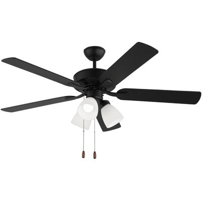 Generation Lighting Fans - Linden 52" Ceiling Fan - Midnight Black - 5LD52MBKF