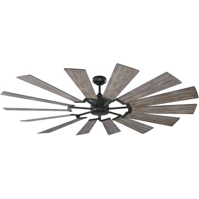 Generation Lighting Fans - Prairie Grand 72" 14-Blade Ceiling Fan - Aged Pewter - 14PRR72AGPD