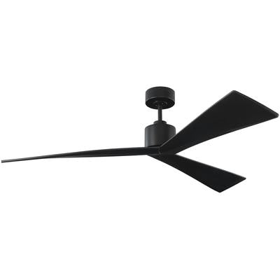 Generation Lighting Fans - Adler 60" 3-Blade Ceiling Fan - Black on Black - 3ADR60BKBK