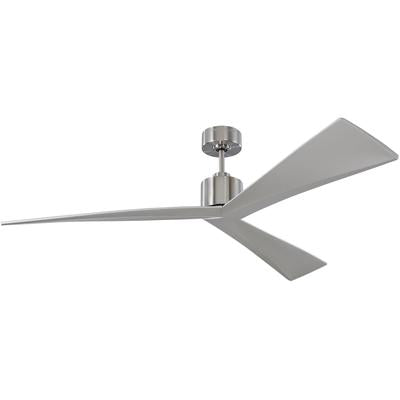 Generation Lighting Fans - Adler 60" 3-Blade Ceiling Fan - Brushed Steel - 3ADR60BS