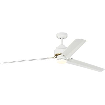 Generation Lighting Fans - Arcade 68" Ceiling Fan - Matte White/Burnished Brass - 3ARR68RZWBBS