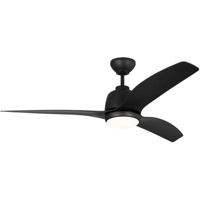 Generation Lighting Fans - Avila 54" Dimmable LED Indoor/Outdoor Ceiling Fan - Midnight Black - 3AVLCR54MBKD