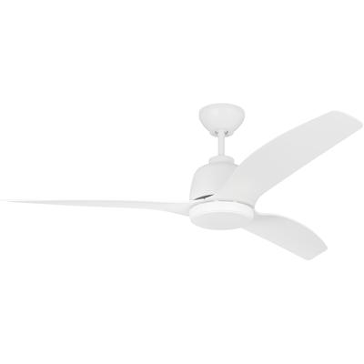 Generation Lighting Fans - Avila 54" Dimmable LED Indoor/Outdoor Ceiling Fan - Matte White - 3AVLCR54RZWD