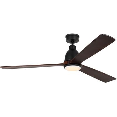 Generation Lighting Fans - Bryden Smart 60" Indoor/Outdoor LED Ceiling Fan - Midnight Black - 3BRYSM60MBKD