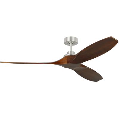 Generation Lighting Fans - Collins 60" Smart Indoor/Outdoor Ceiling Fan - Brushed Steel - 3CLNSM60BS