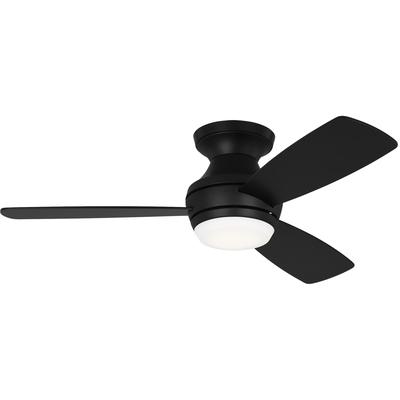 Generation Lighting Fans - Ikon 44" Hugger LED Ceiling Fan - Midnight Black - 3IKR44MBKD