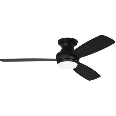 Generation Lighting Fans - Ikon 52" Hugger LED Ceiling Fan - Midnight Black - 3IKR52MBKD