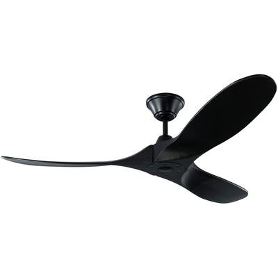 Generation Lighting Fans - Maverick II 52" 3-Blade Ceiling Fan - Matte Black with Matte Black - 3MAVR52BKBK