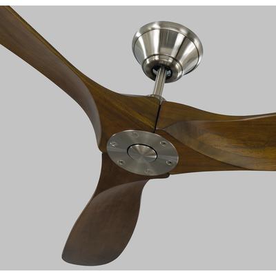 Generation Lighting Fans - Maverick II 52" 3-Blade Ceiling Fan - Brushed Steel with Dark Walnut - 3MAVR52BS