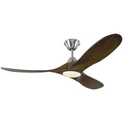 Generation Lighting Fans - Maverick II 52" LED 3-Blade Ceiling Fan - Brushed Steel - 3MAVR52BSD