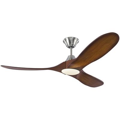 Generation Lighting Fans - Maverick II 52" LED 3-Blade Ceiling Fan - Brushed Steel Koa - 3MAVR52BSKOAD