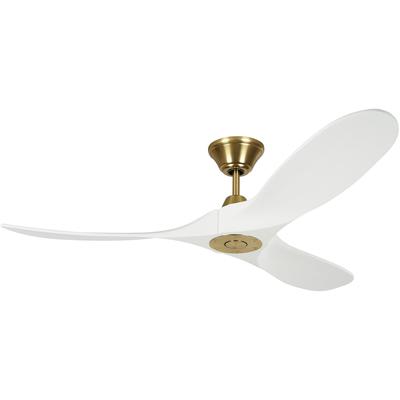 Generation Lighting Fans - Maverick II 52" Ceiling Fan - Matte White with Burnished Brass - 3MAVR52RZWBBS