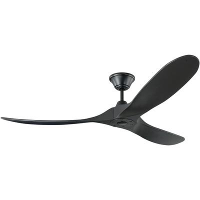 Generation Lighting Fans - Maverick 60" 3-Blade Ceiling Fan - Black on Black - 3MAVR60BKBK