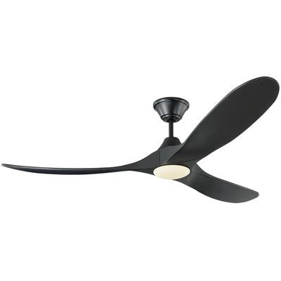 Generation Lighting Fans - Maverick 60" LED 3-Blade Ceiling Fan - Black on Black - 3MAVR60BKBKD