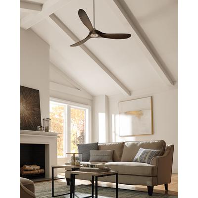 Generation Lighting Fans - Maverick 60" 3-Blade Ceiling Fan - Brushed Steel with Dark Walnut Blades - 3MAVR60BS