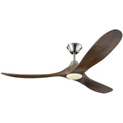 Generation Lighting Fans - Maverick 60" LED 3-Blade Ceiling Fan - Brushed Steel - 3MAVR60BSD