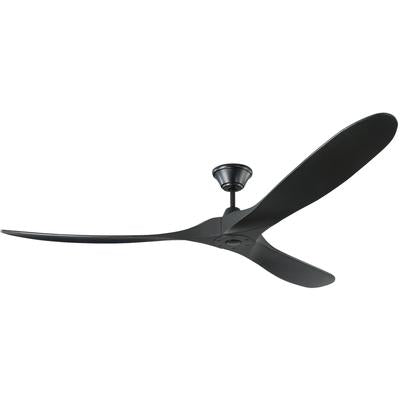 Generation Lighting Fans - Maverick Max 70" 3-Blade Ceiling Fan - Black on Black - 3MAVR70BKBK