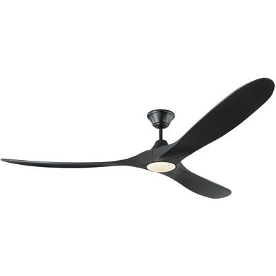 Generation Lighting Fans - Maverick Max 70" LED 3-Blade Ceiling Fan - Black on Black - 3MAVR70BKBKD