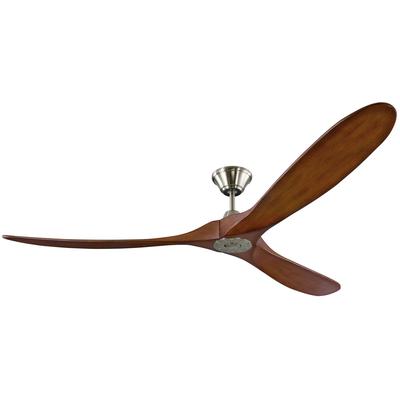 Generation Lighting Fans - Maverick Max 70" 3-Blade Ceiling Fan - Brushed Steel with Koa Blades - 3MAVR70BSKOA