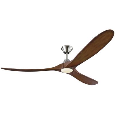 Generation Lighting Fans - Maverick Max 70" LED 3-Blade Ceiling Fan - Brushed Steel Koa - 3MAVR70BSKOAD