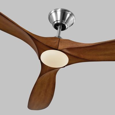 Generation Lighting Fans - Maverick Max 70" LED 3-Blade Ceiling Fan - Brushed Steel Koa - 3MAVR70BSKOAD