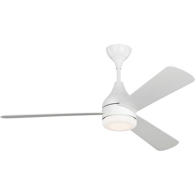 Generation Lighting Fans - Streaming 52" Smart Indoor/Outdoor Ceiling Fan - Matte White - 3STMSM52RZWD