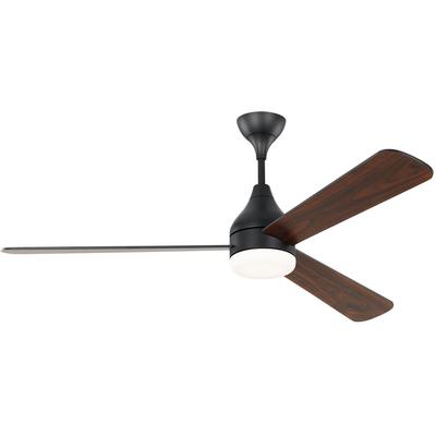 Generation Lighting Fans - Streaming 60" Smart Indoor/Outdoor Ceiling Fan - Midnight Black - 3STMSM60MBKD