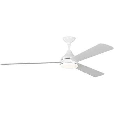 Generation Lighting Fans - Streaming 60" Smart Indoor/Outdoor Ceiling Fan - Matte White - 3STMSM60RZWD