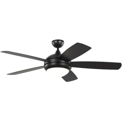 Generation Lighting Fans - Discus Outdoor 52" LED Ceiling Fan - Matte Black - 5DIW52BKD