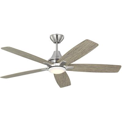 Generation Lighting Fans - Lowden 52" Indoor/Outdoor Ceiling Fan - Brushed Steel - 5LWDR52BSLGD