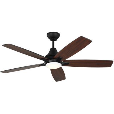 Generation Lighting Fans - Lowden 52" Indoor/Outdoor Ceiling Fan - Midnight Black - 5LWDR52MBKD