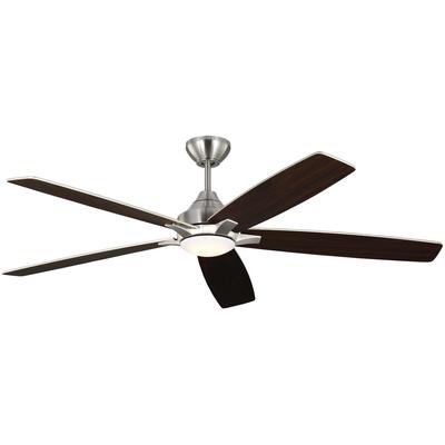 Generation Lighting Fans - Lowden 60" Indoor/Outdoor Ceiling Fan - Brushed Steel - 5LWDSM60BSD