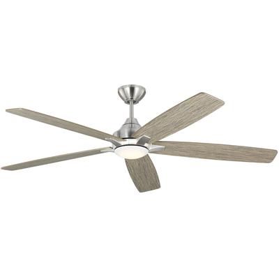 Generation Lighting Fans - Lowden 60" Indoor/Outdoor Ceiling Fan - Brushed Steel - 5LWDSM60BSLGD