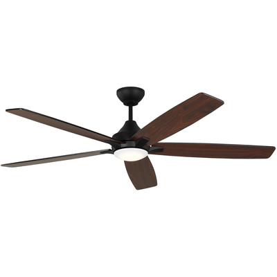 Generation Lighting Fans - Lowden 60" Indoor/Outdoor Ceiling Fan - Midnight Black - 5LWDSM60MBKD