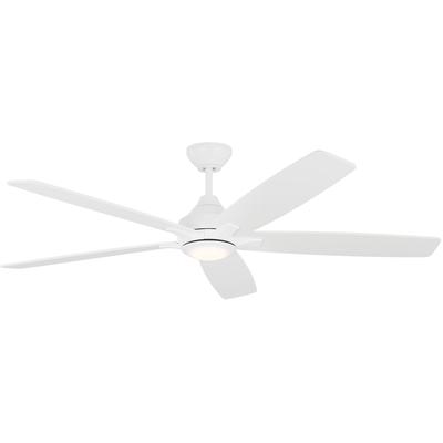 Generation Lighting Fans - Lowden 60" Indoor/Outdoor Ceiling Fan - Matte White - 5LWDSM60RZWD