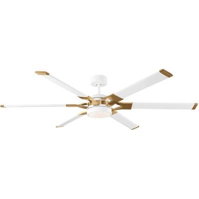 Generation Lighting Fans - Loft 62" LED Ceiling Fan - Matte White with Burnished Brass - 6LFR62RZWBBSD