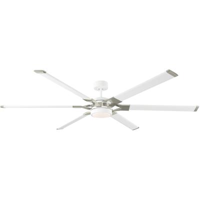 Generation Lighting Fans - Loft 72" LED Ceiling Fan - Matte White with Brushed Steel - 6LFR72RZWD