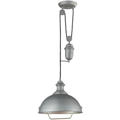 Elk Home - Farmhouse 1-Light Pull-Down Pendant - Aged Pewter - 65081-1