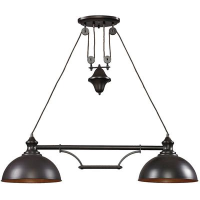 Elk Home - Landmark Lighting Farmhouse 2-Light Island Pendant - Oiled Bronze - 65150-2