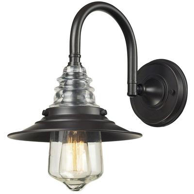 Elk Home - Landmark Lighting Insulator Glass 1-Light Wall Sconce - Oiled Bronze - 66812-1