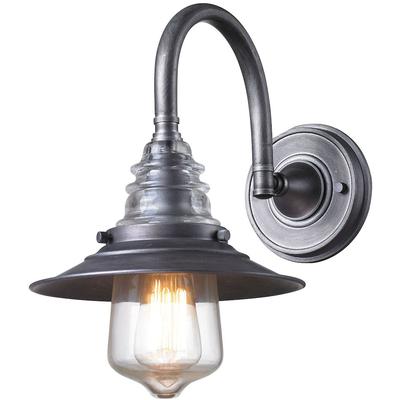 Elk Home - Landmark Lighting Insulator Glass 1-Light Wall Sconce - Weathered Zinc - 66822-1