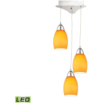 Elk Home - Buro 9" Wide 3-Light Mini Pendant - Chrome - LCA203-8-15