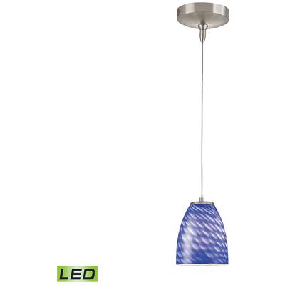 Elk Home - Low Voltage 1-Light Mini LED Pendant - Brushed Nickel/Sapphire - PF1000/1-LED-BN-S