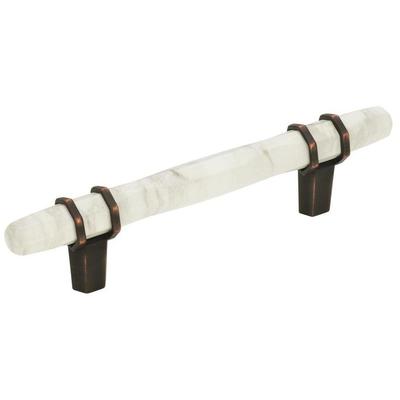 Amerock - Carrione 3-3/4" (96 mm) Center-to-Center Marble Cabinet Pull - Marble White/Oil-Rubbed Bronze√Ç¬† - BP36648MWORB