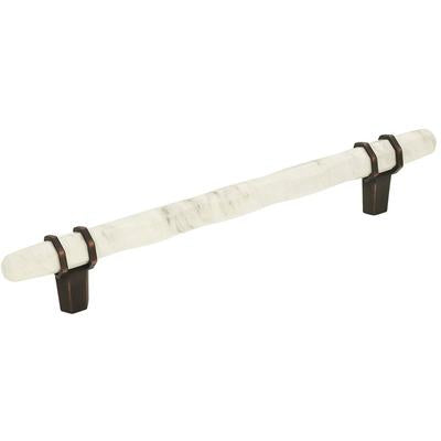 Amerock - Carrione 6-5/16" (160 mm) Center-to-Center Marble Cabinet Pull - Marble White/Oil-Rubbed Bronze√Ç¬† - BP36650MWORB