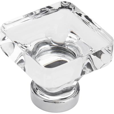 Amerock - Glacio 1.375" Square Cabinet Knob - Clear/Polished Chrome - BP36653C26