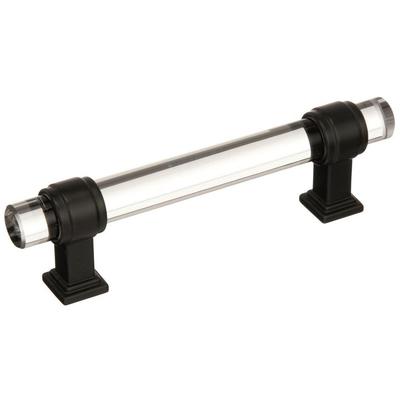 Amerock - Glacio 3-3/4" (96 mm) Center-to-Center Cabinet Pull - Clear/Black Bronze - BP36654CBBR