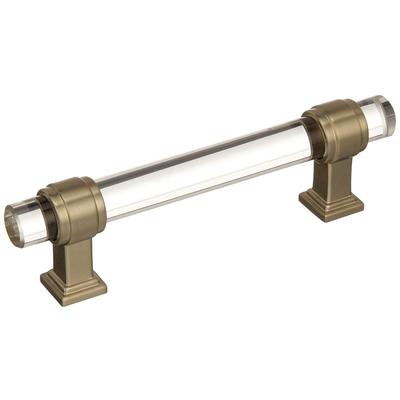 Amerock - Glacio 3-3/4" (96 mm) Center-to-Center Cabinet Pull - Clear/Golden Champagne - BP36654CBBZ